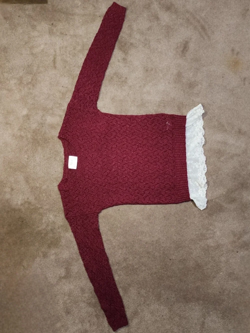 Justice Kids Marron Knitted Long Sleeve Shirt Sz 7/12